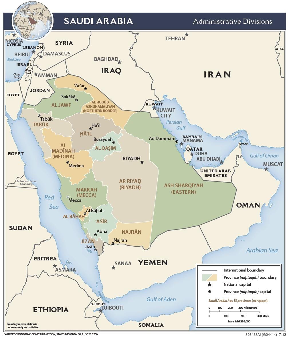qassim Saūda Arābija karte