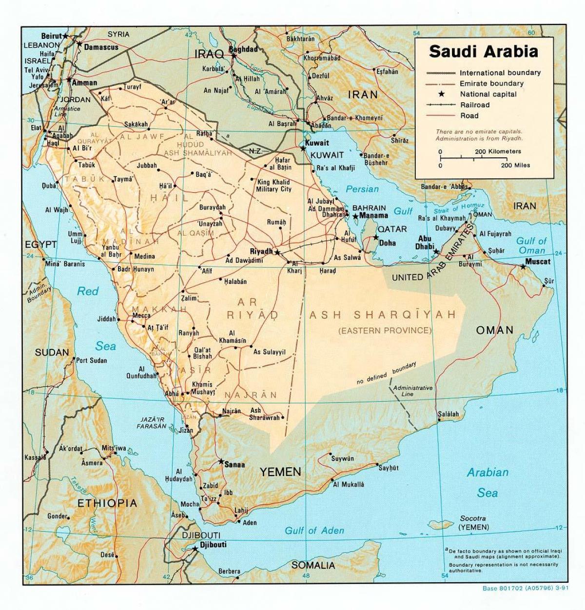 Saūda Arābija karte hd