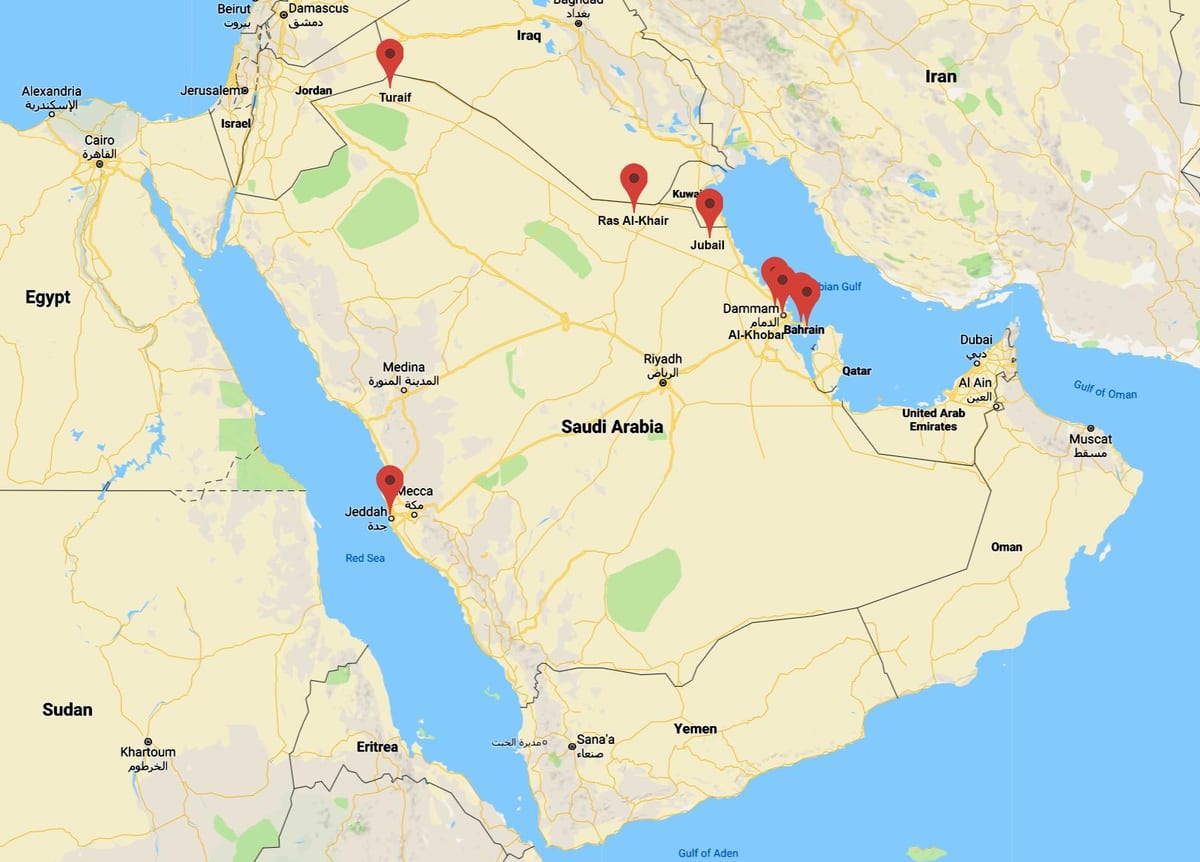 kartes Saūda Arābijas al khobar
