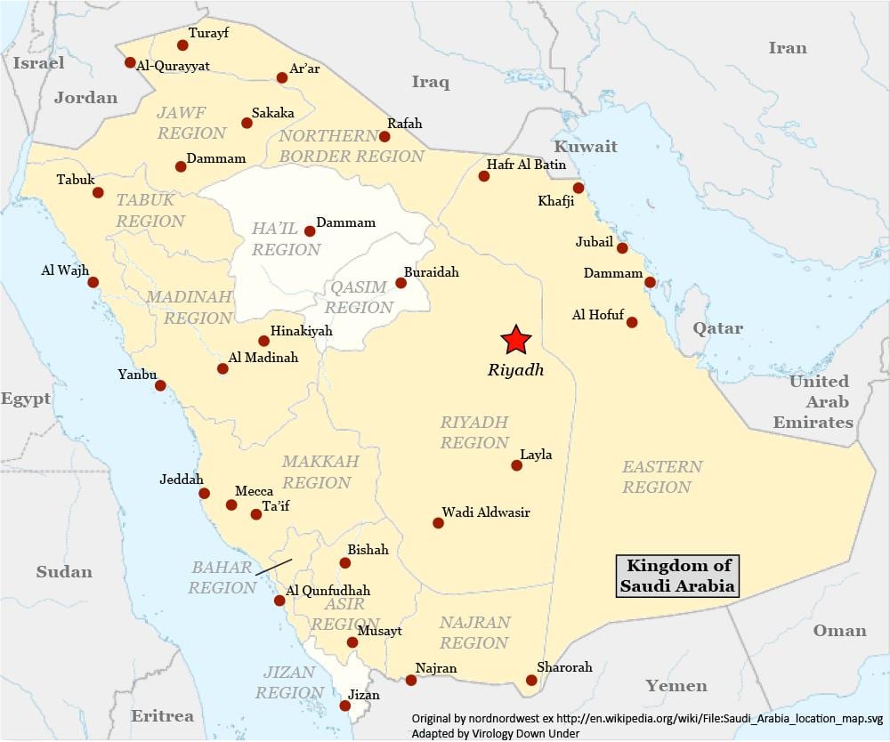 Karte najran Saūda Arābija