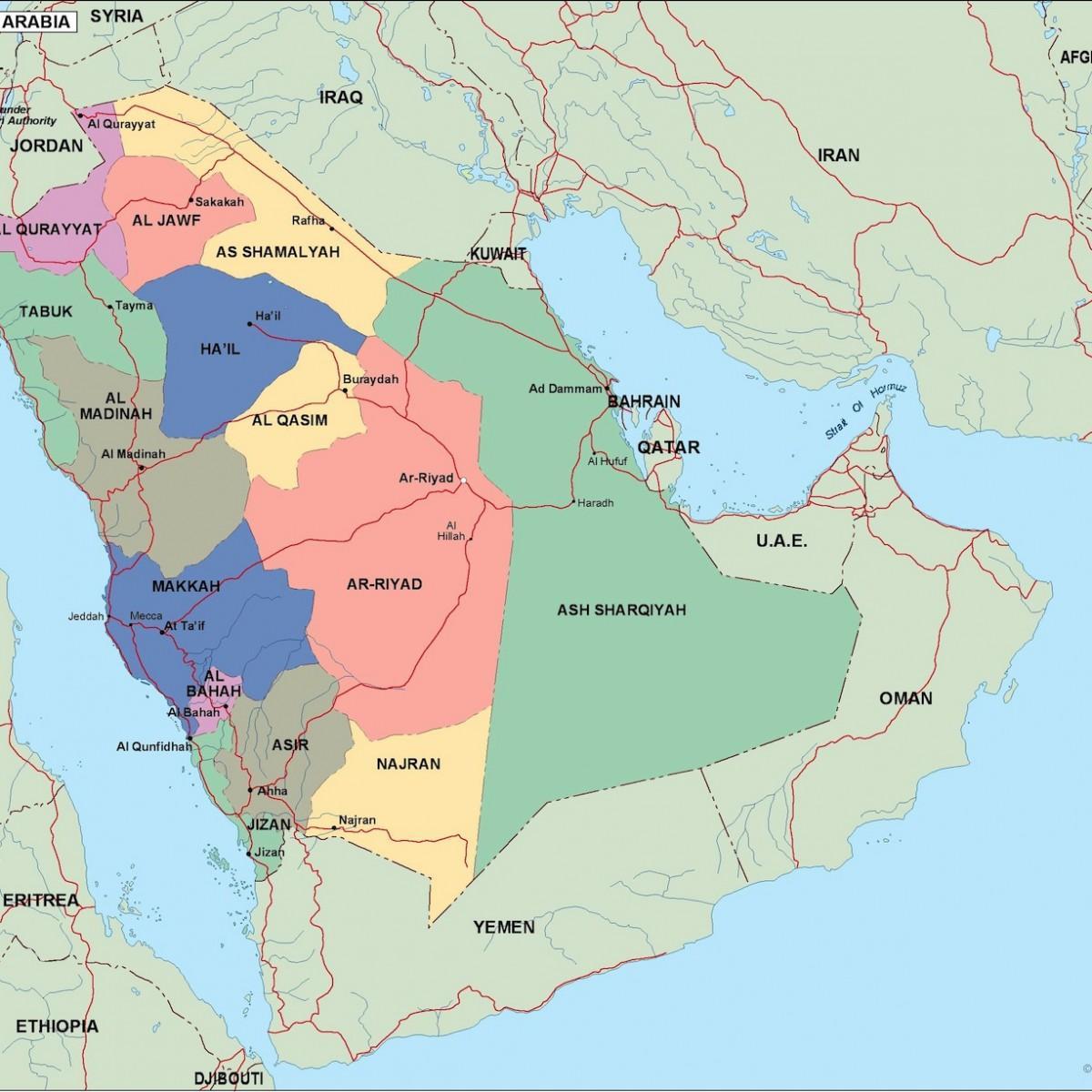 Kartes Saūda Arābijas pilsētām