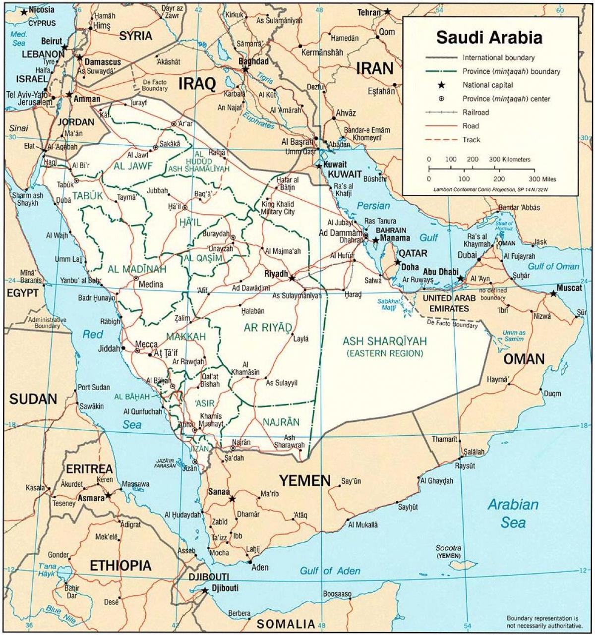 Karte Saūda Arābija politisko