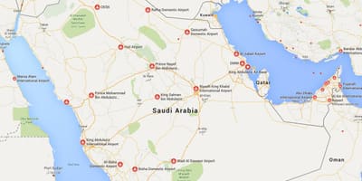 Saūda Arābija lidostas karte